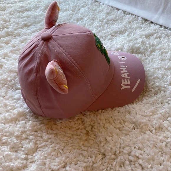 Children's Ball Cap. Light Purple. One Size. Bear Design. Adjustable Velcro. - Picture 6 of 8